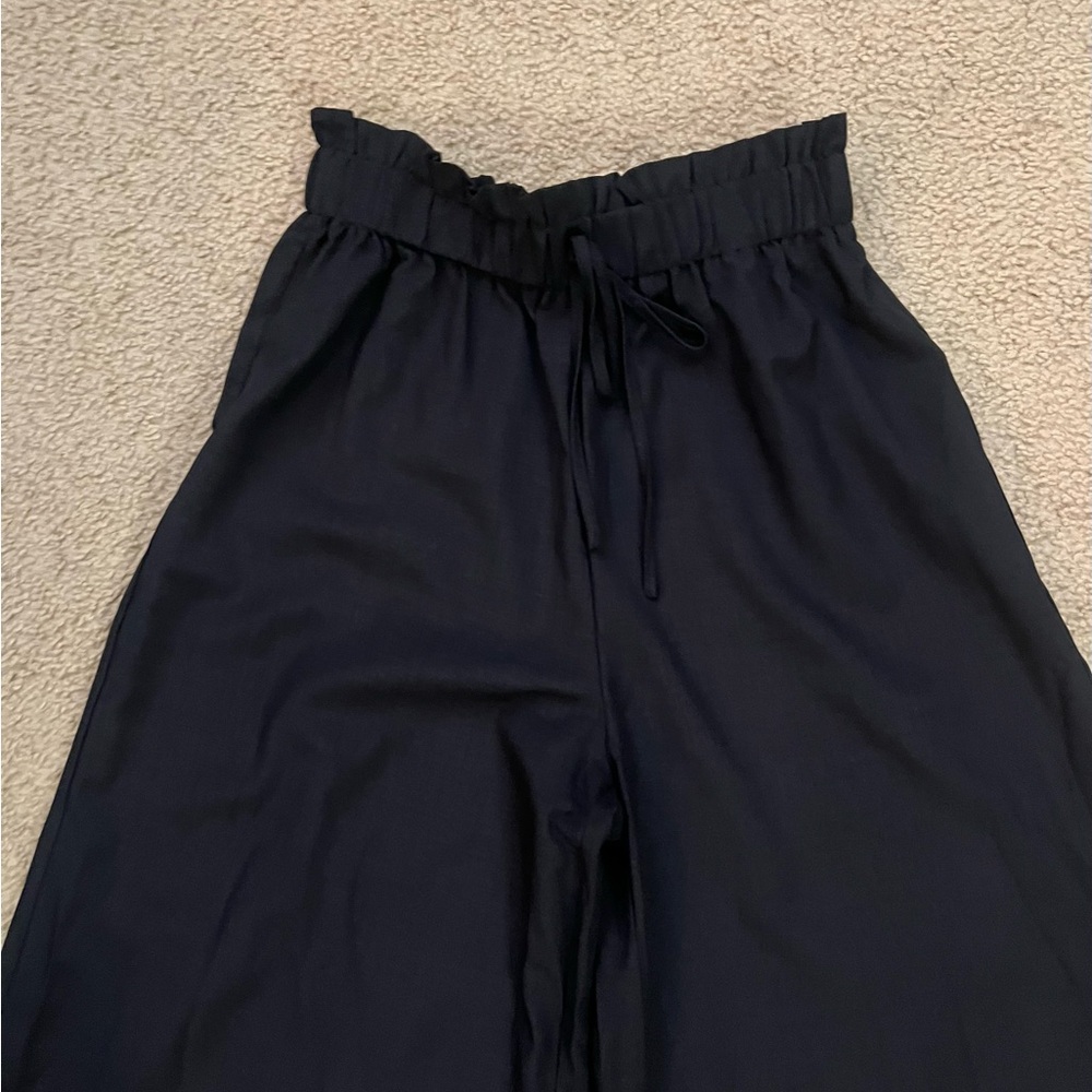 Wide Leg Black Drawstring Pants - Picture 5 of 11